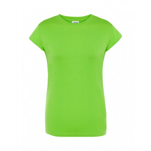 Sieviešu vienkrāsains T-krekls ar īsām piedurknēm (Kaļķa krāsa)