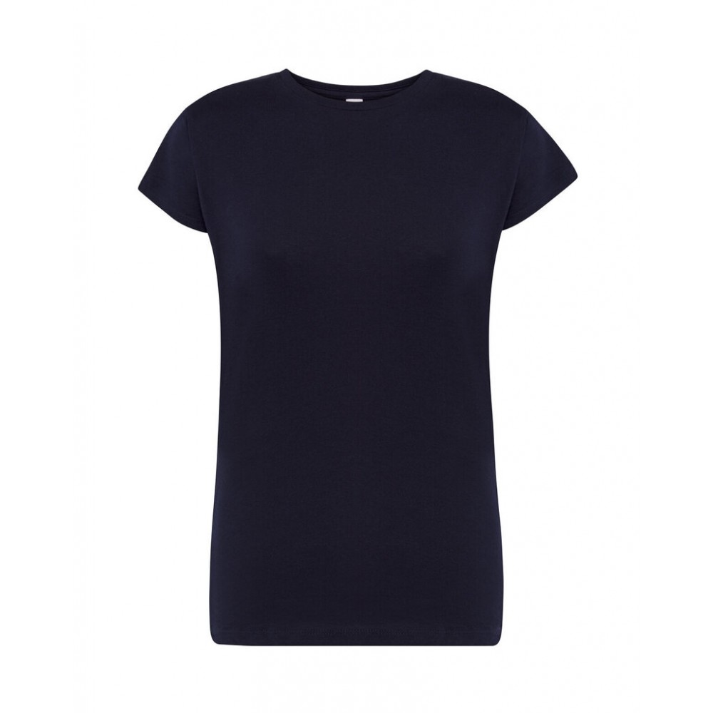 Sieviešu vienkrāsains T-krekls ar īsām piedurknēm (Tumši zilā krāsā)