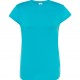 Sieviešu vienkrāsains T-krekls ar īsām piedurknēm (Tirkīza krāsa)