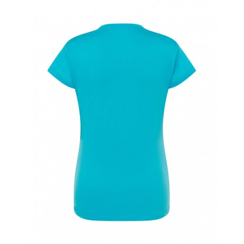 Sieviešu vienkrāsains T-krekls ar īsām piedurknēm (Tirkīza krāsa)