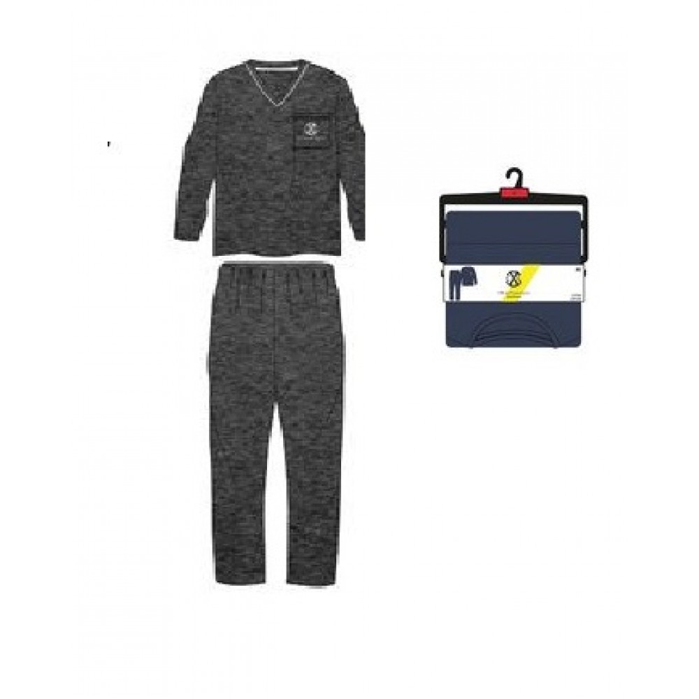 Vīriešu pidžama ar garām biksēm CXL Mod.1033 (Tumši pelēkā krāsā)