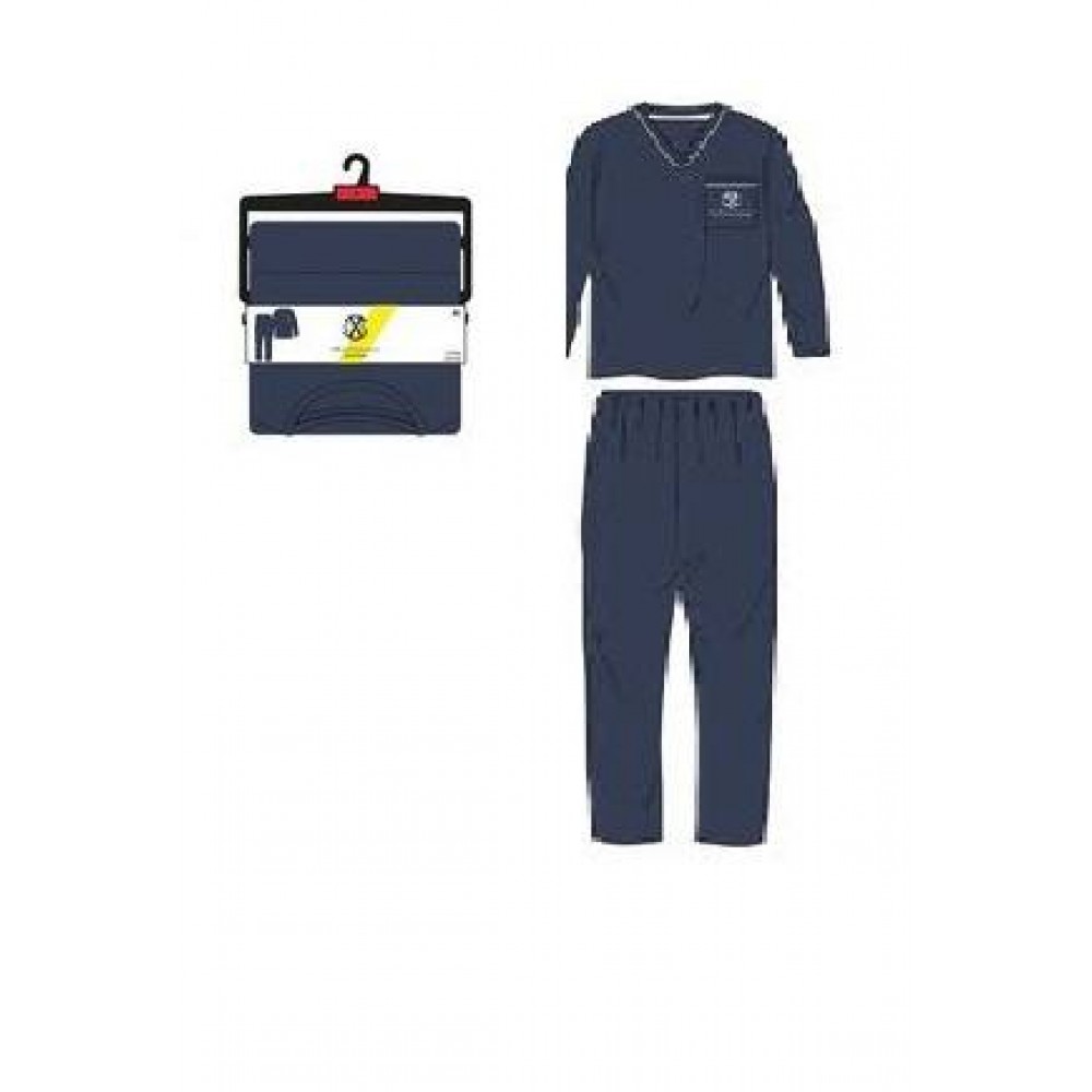 Мужская пижама с длинными штанами CXL Mod.1033 Marine (Тёмно синего цвета)