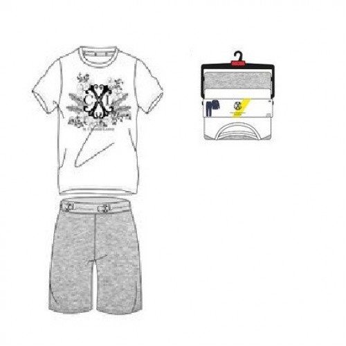 Men's pajamas with shorts CXL mod.0334 White-Grigio