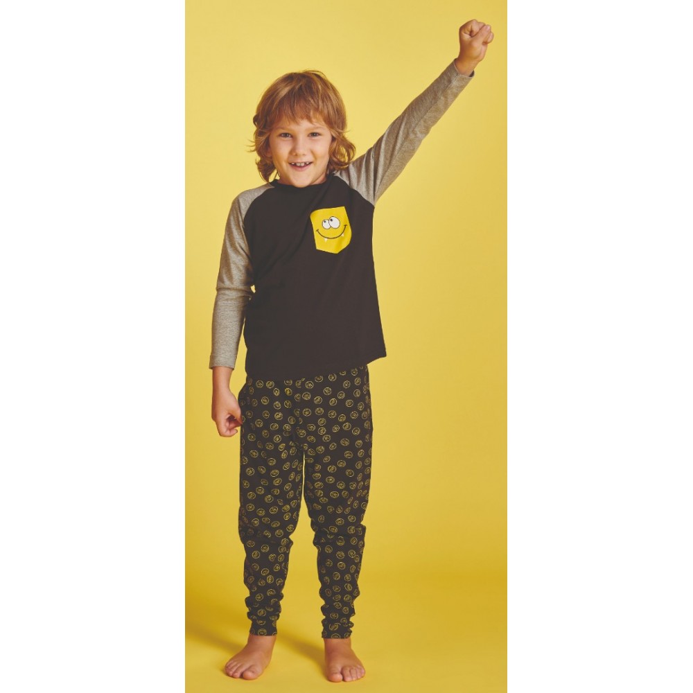 Boys' pajamas with long pants Rolly (black)