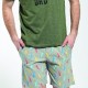 Men's pajamas with shorts  Leroy (Green/Grey)