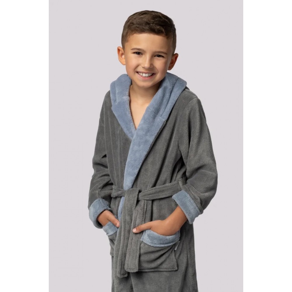 Bathrobe for boys ENVIE Delfino (Blue/Grey)