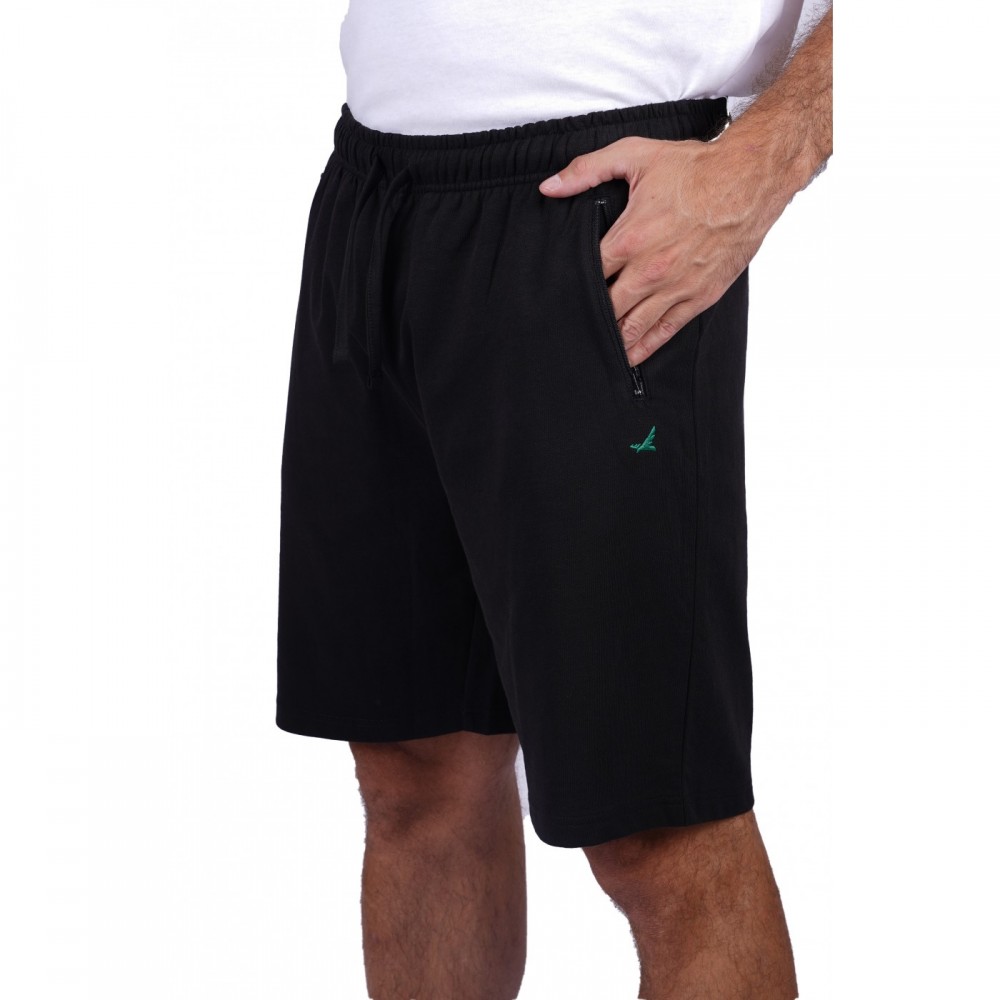 Men's shorts with pockets and embroidery FR6 (Black)