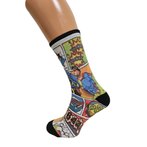 Printed classic socks "Comics"