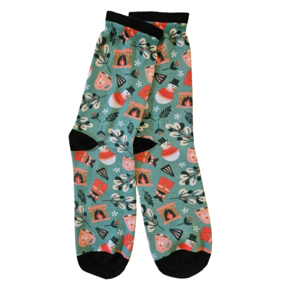 Printed classic socks "Green Christmas" Printed classic socks "Green Christmas"
