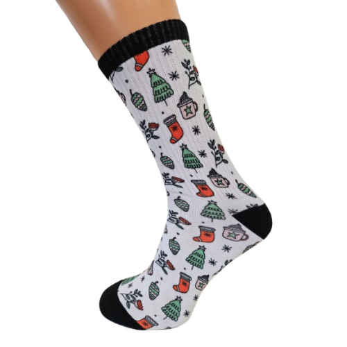 Printed sport socks "White Christmas"