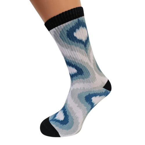 Printētas sporta zeķes "Blue Abstract"