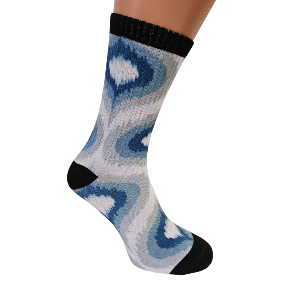 Printed sport socks "Blue Abstract"