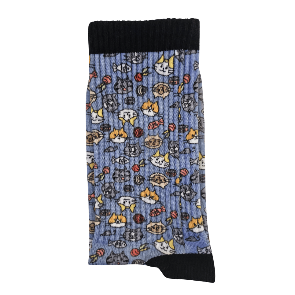 Printed sport socks "Blue Cats"