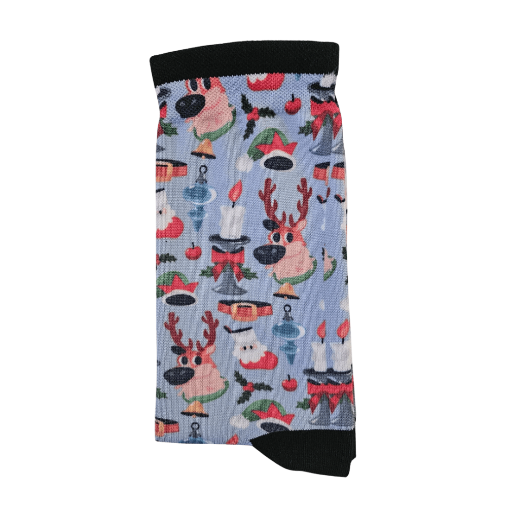 Printed classic socks "Blue Christmas"