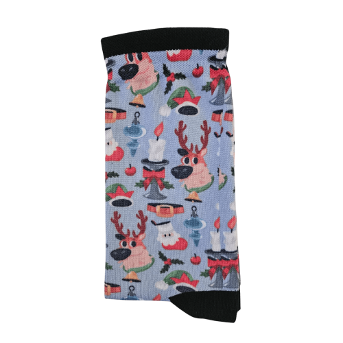Printed classic socks "Blue Christmas"