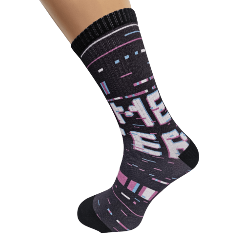 Printētas sporta zeķes "Game Over"