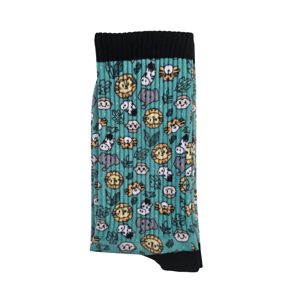 Printed classic socks "Green Animals"