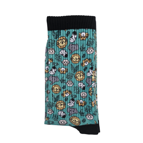 Printed classic socks "Green Animals"