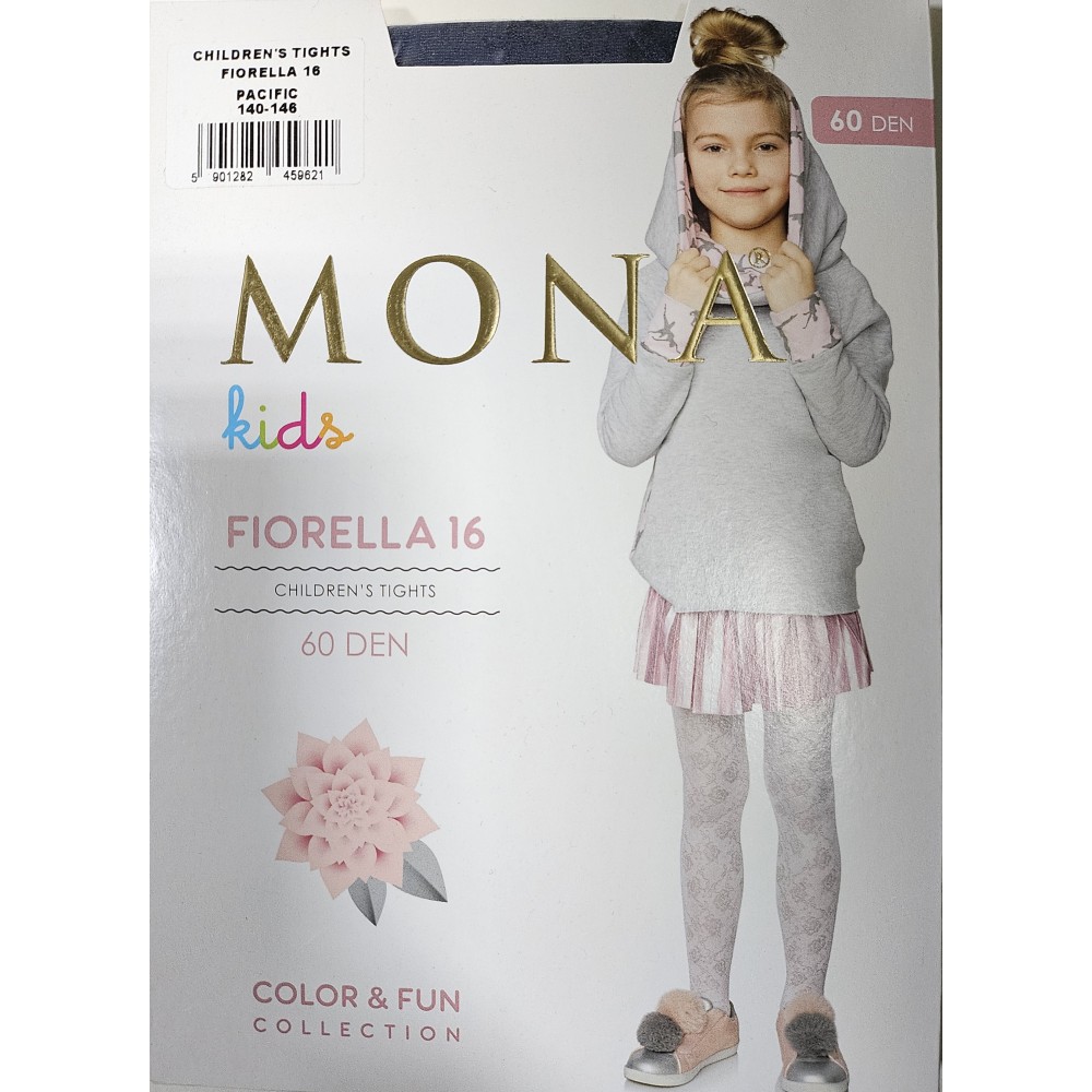 Girls tights 60 den with 3D pattern Fiorella 16 (MONA) (Pacific)