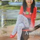 Girls tights with 3D pattern 60 den Amelia 01 (MONA) (Bianco)