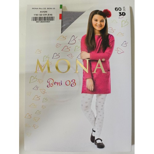 Колготки для девочек 60 den с 3D рисунком Boni 03 (MONA)