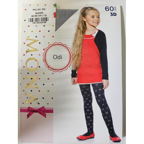 Girls tights 60 den with 3D pattern Odi (MONA)
