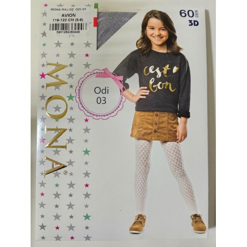 Girls tights 60 den with 3D pattern Odi 03 (MONA)