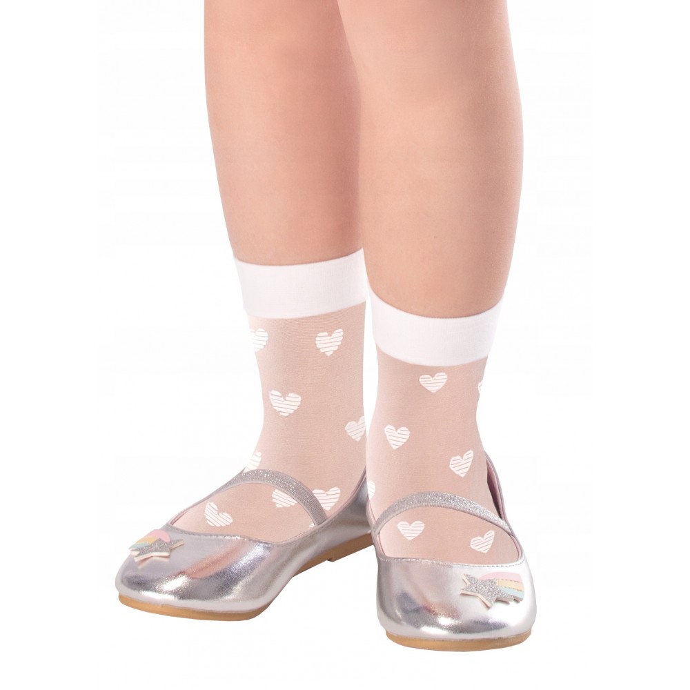 Lolly 20 den Bianco Girls short Socks