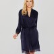 Women's bathrobe Mona Satin (navy)