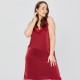 Women's nightdress Mona Satin (Burgundy), large sizes