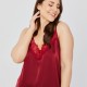 Women's nightdress Mona Satin (Burgundy), large sizes