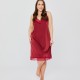 Women's nightdress Mona Satin (Burgundy), large sizes