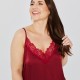 Women's pajamas with shorts Mona Satin (Burgundy), large sizes