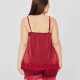 Women's pajamas with shorts Mona Satin (Burgundy), large sizes