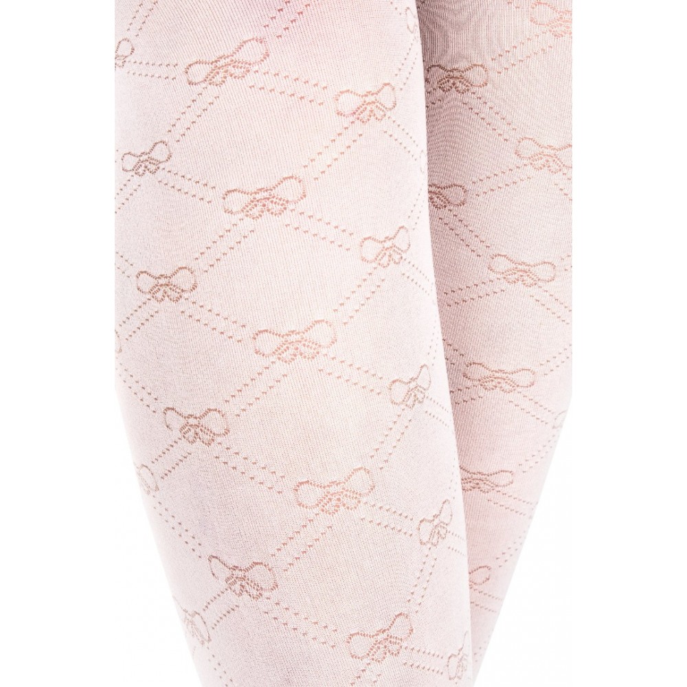 Girls' tights with bow tie pattern Noviti RM-011 (30 den)