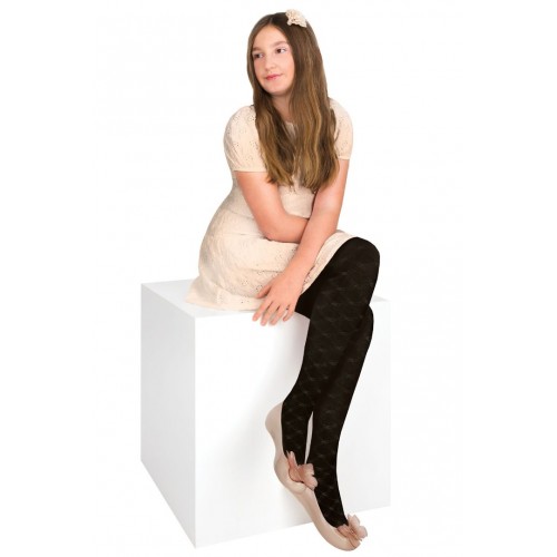 Girls' tights with bow tie pattern Noviti RM-011 (30 den)