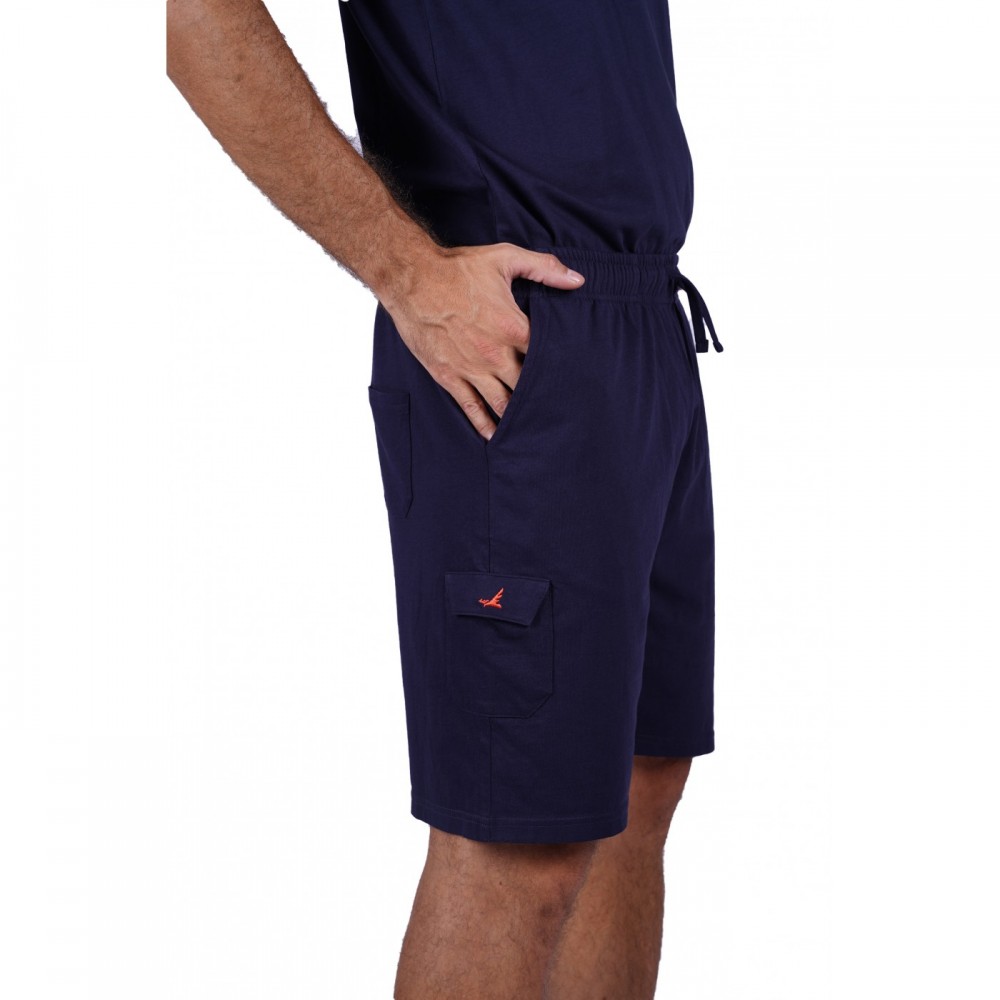 Vīriešu šorti ar kabatām un izšuvumu PA22 (Blue Navy)