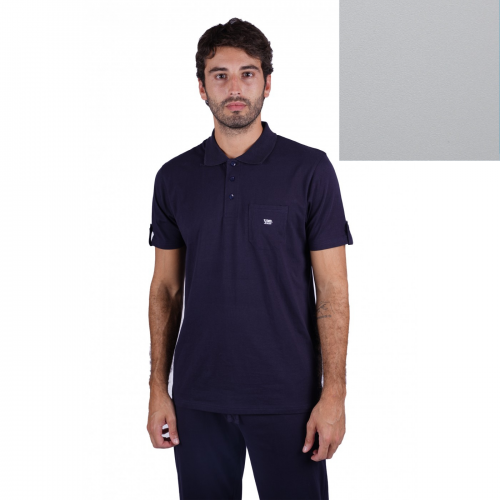 T-shirt POLO with pocket and embroidery SH77 MAXI (Grey)