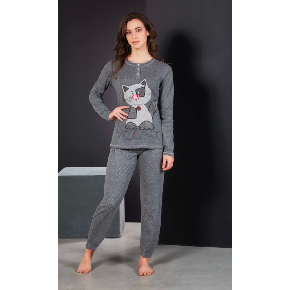 Women's pajamas with long pants Golias (grey)