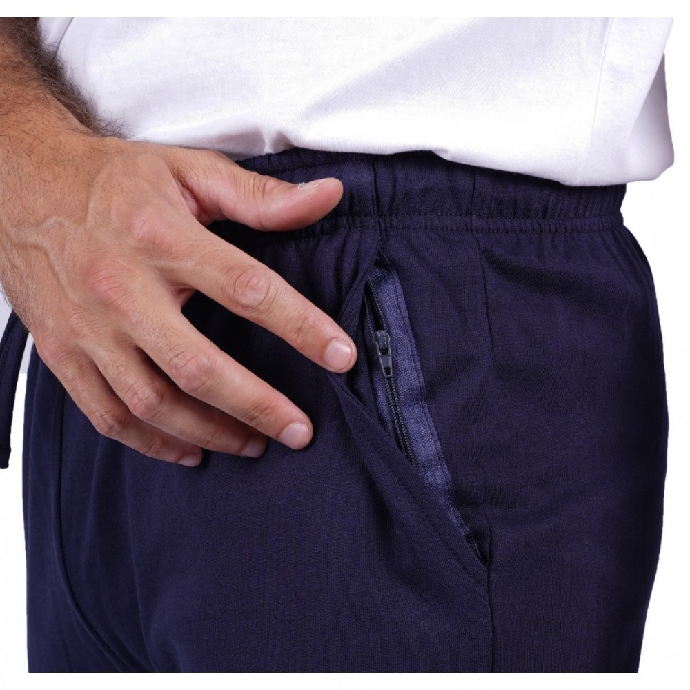 Vīriešu sporta bikses ar kabatu un izšuvumu FR1 (Blue Navy)