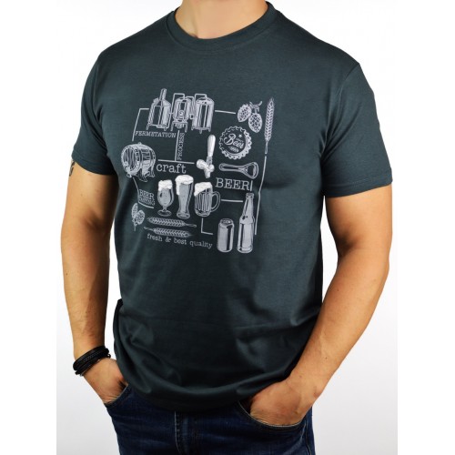 Men's T-shirt Noviti "Beer" (grey)