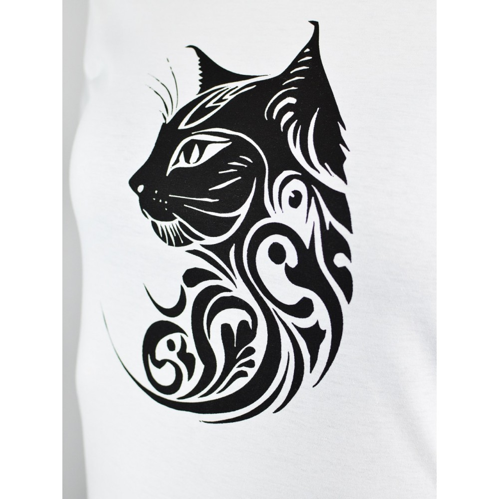 Women's T-shirt Noviti "Cat" (white)