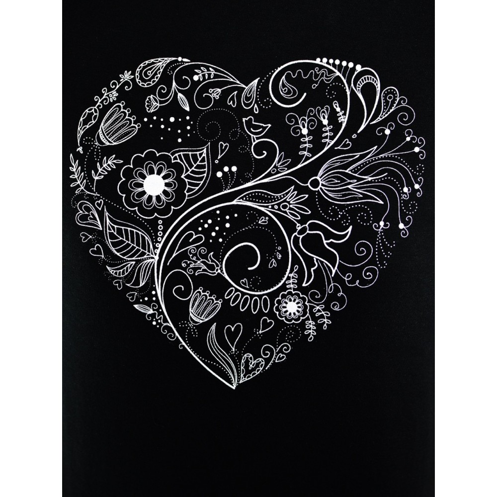 Women's T-shirt Noviti "Heart" (black)