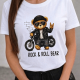 Women's T-shirt "Rock & Roll Bear" TT052 (White)