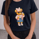 Women's T-shirt "Bear With a Bow" TT053 (Black)