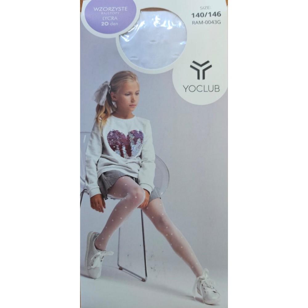 Girls' tights with hearts YoClub 43 (20 den)