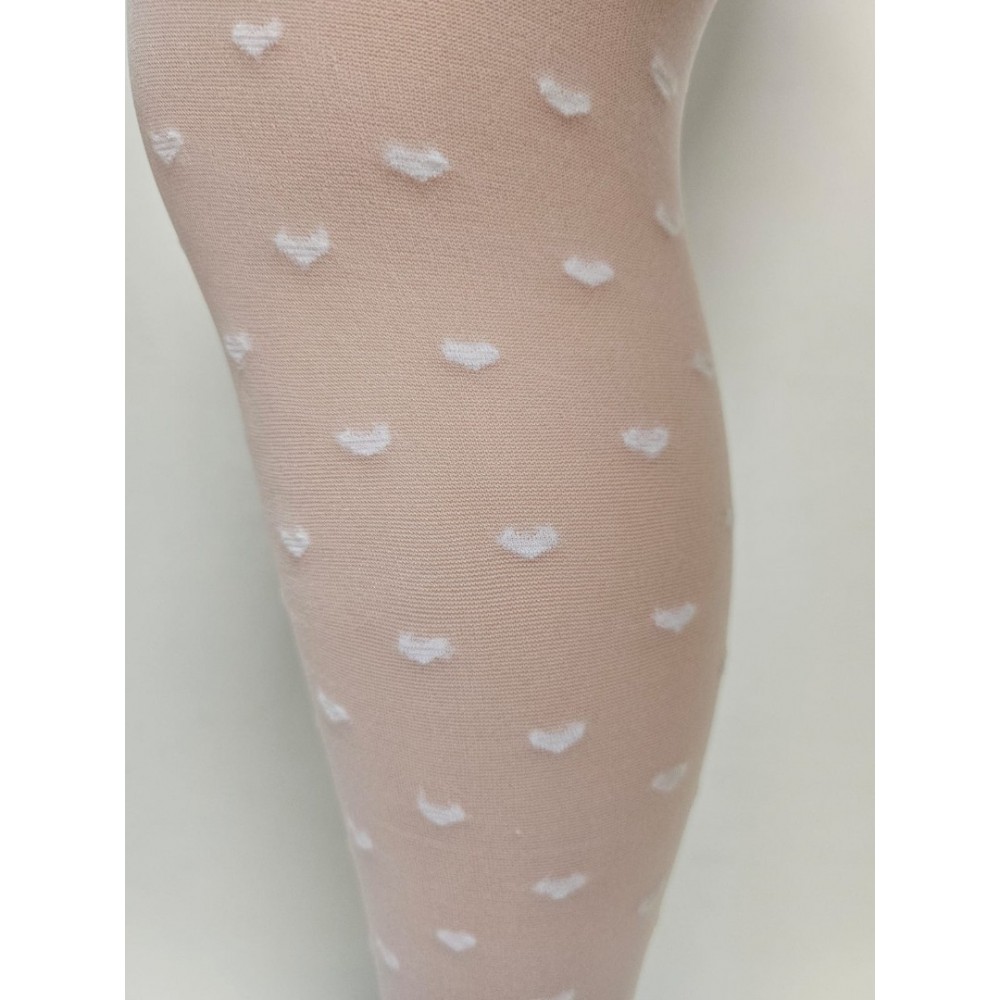 Girls' tights with hearts YoClub 43 (20 den)