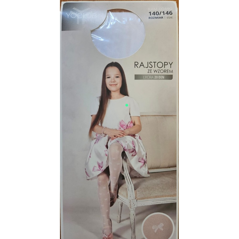 Girls' tights with bow tie pattern YoClub 44 (20 den)