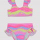 Girls' two-piece swimsuit with glitter Yoclub KD-010
