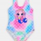 Girls' two-piece swimsuit with glitter and mermaids Yoclub KD-014